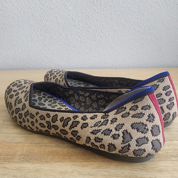 Rothy's The Flat Shoes Womens Size 8.5 EU 39 Leopard Knit Ballet Washable - Picture 4 of 12